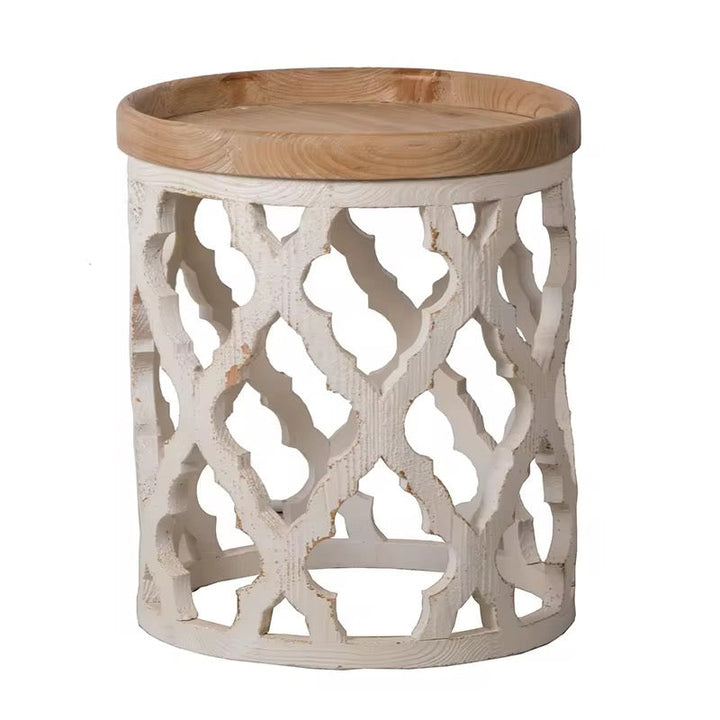 Rustic Carved Metal Coffee Table Set