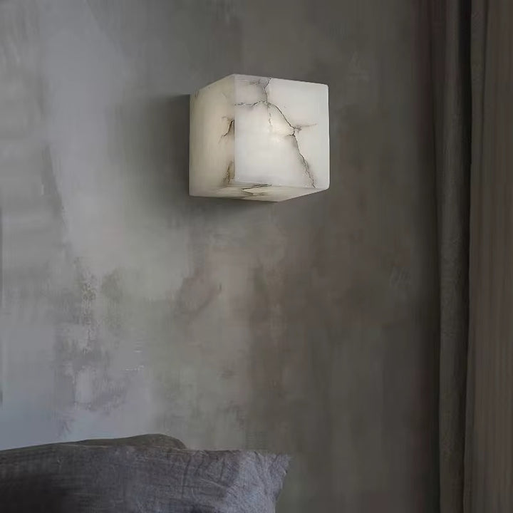 Alabaster Cube Wall Light