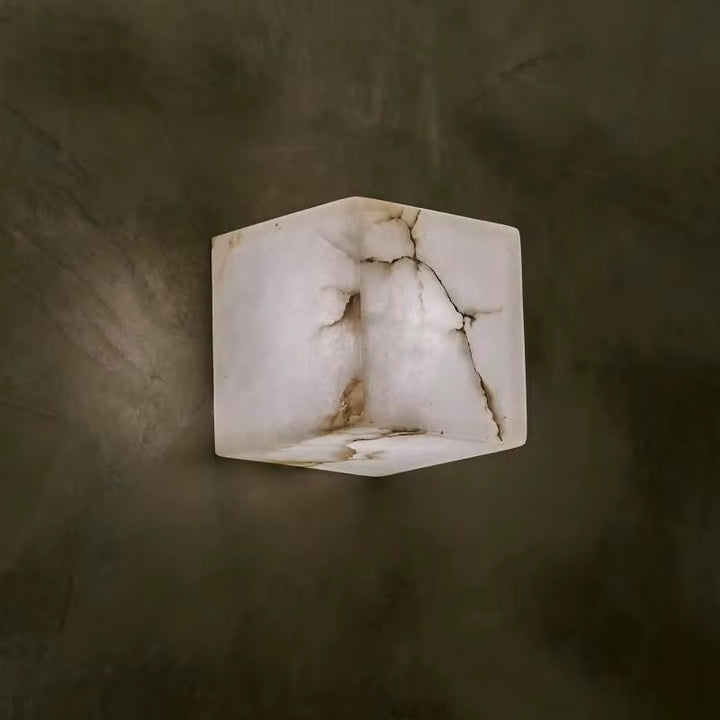 Alabaster Cube Wall Light