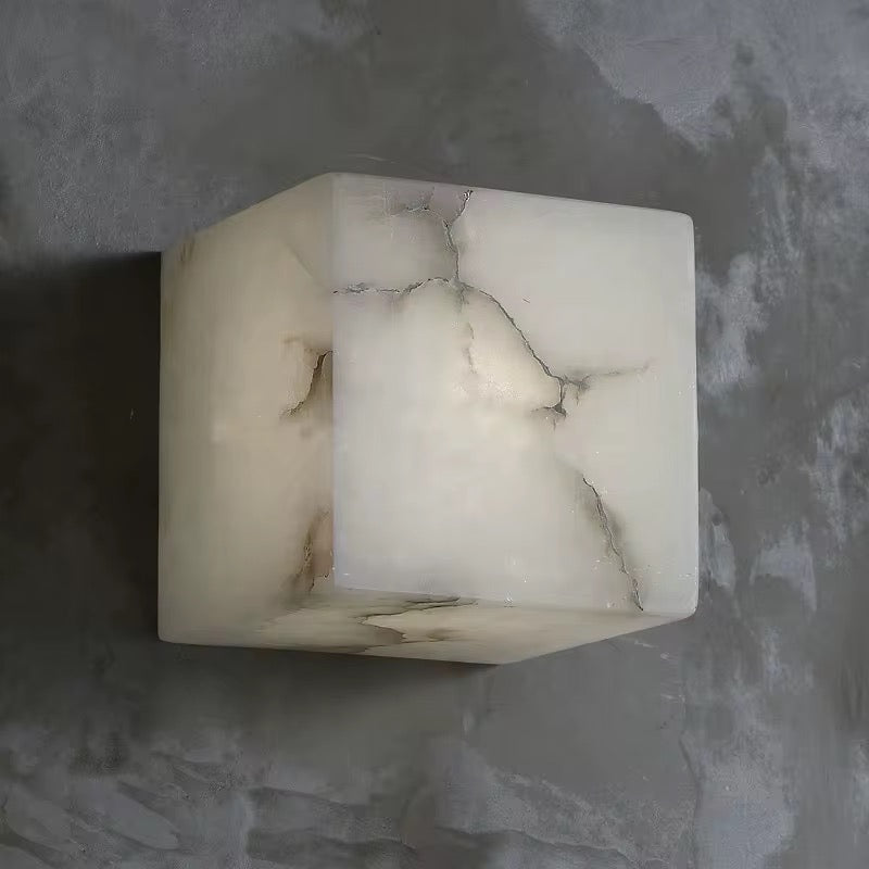 Alabaster Cube Wall Light