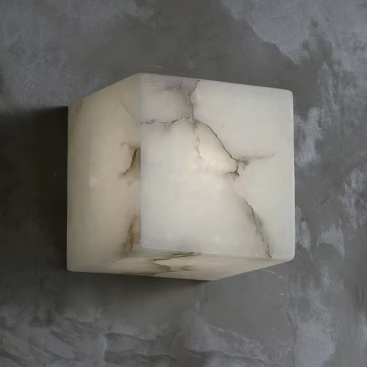 Alabaster Cube Wall Light