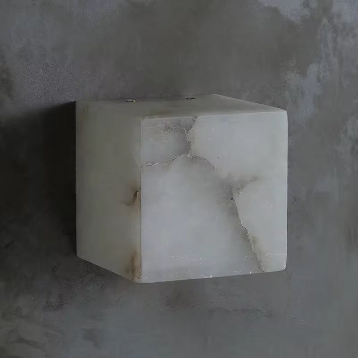 Alabaster Cube Wall Light