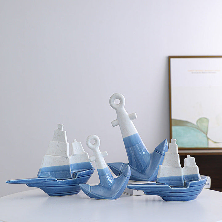 Ceramic Anchor or ship Figurines