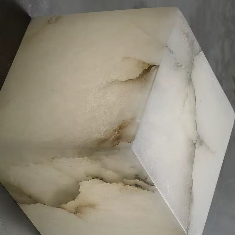 Alabaster Cube Wall Light