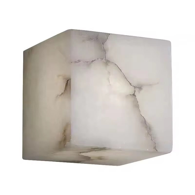Alabaster Cube Wall Light