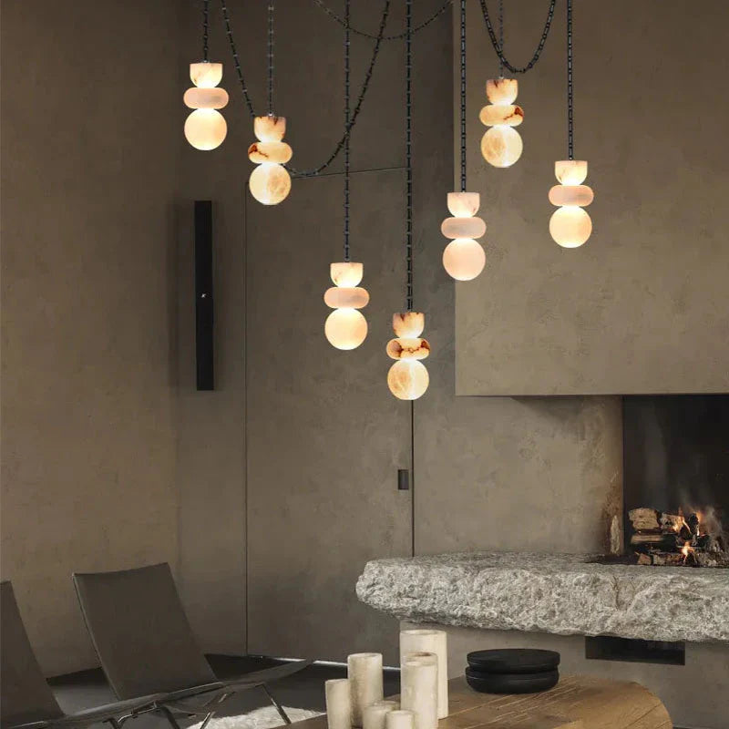 Sculptural Spanish Alabaster Pendant