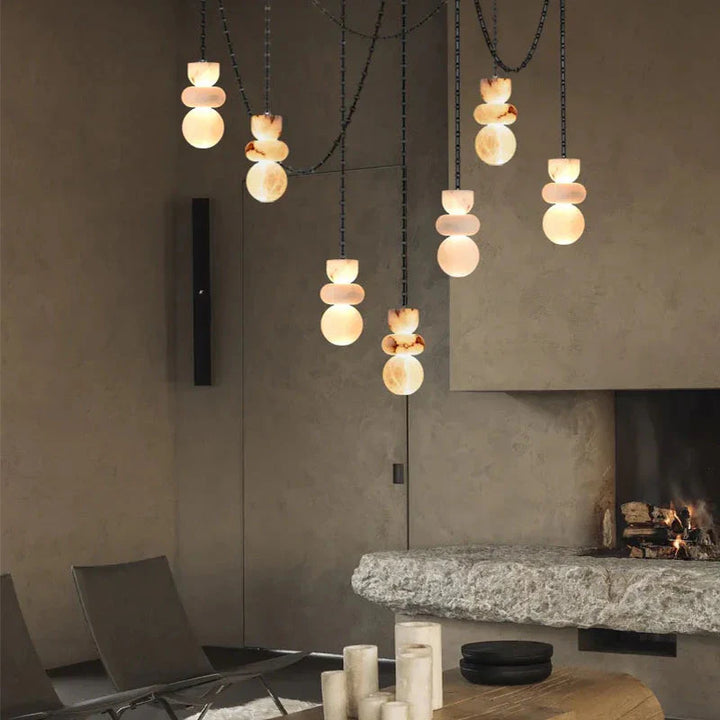Sculptural Spanish Alabaster Pendant