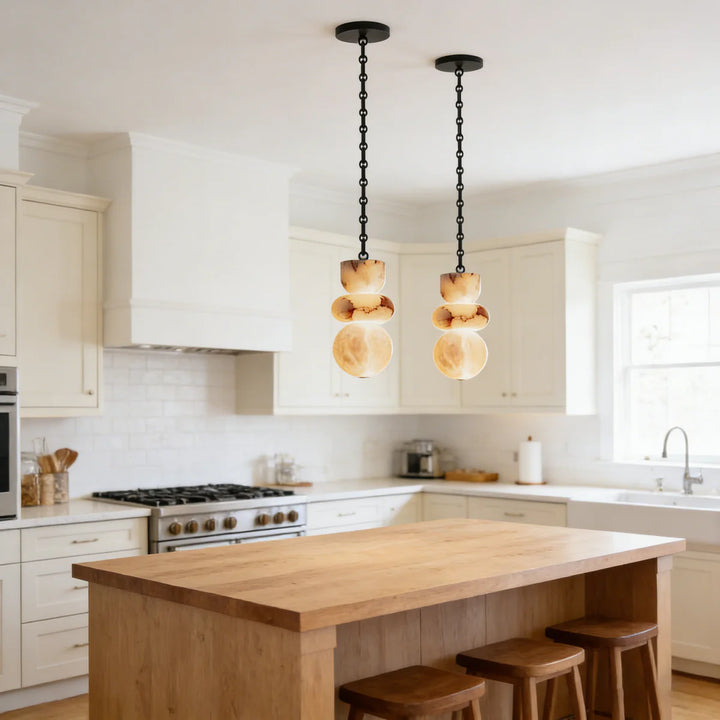 Sculptural Spanish Alabaster Pendant