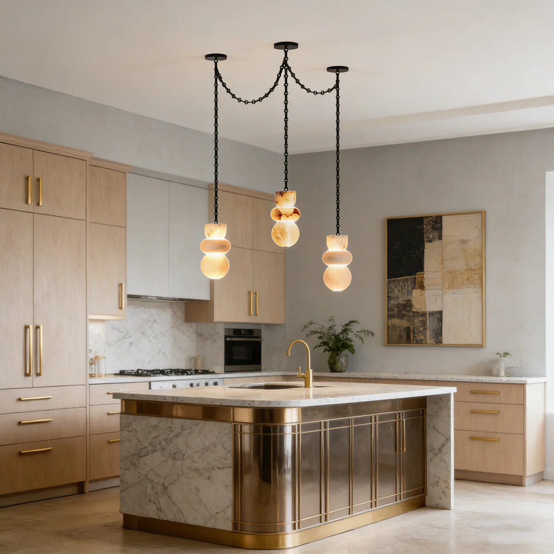Sculptural Spanish Alabaster Pendant