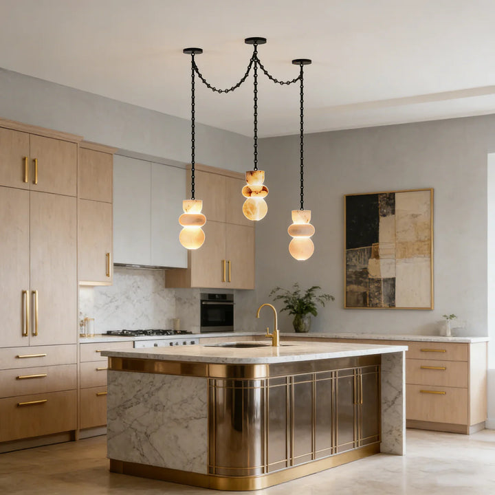 Sculptural Spanish Alabaster Pendant