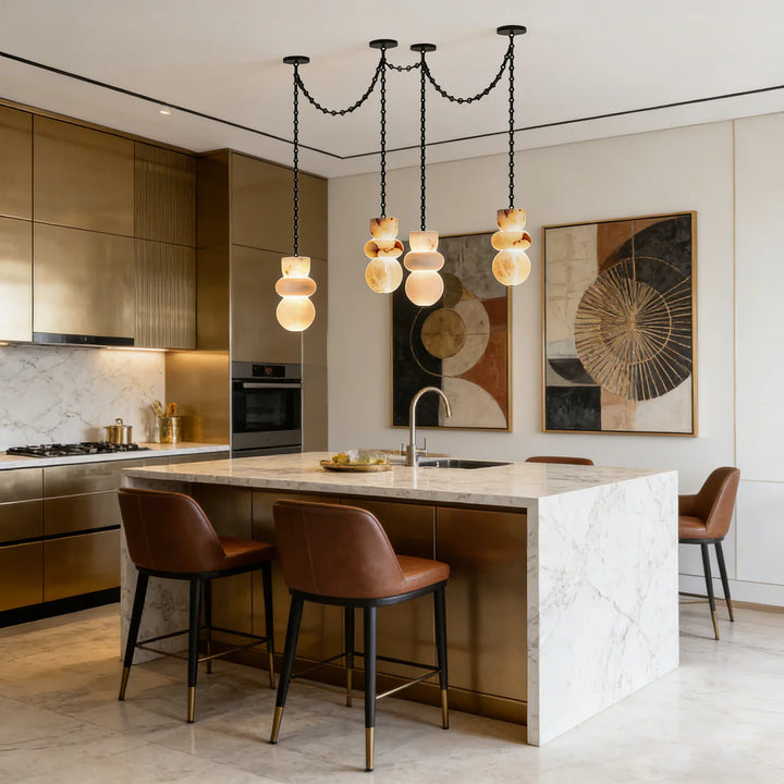 Sculptural Spanish Alabaster Pendant