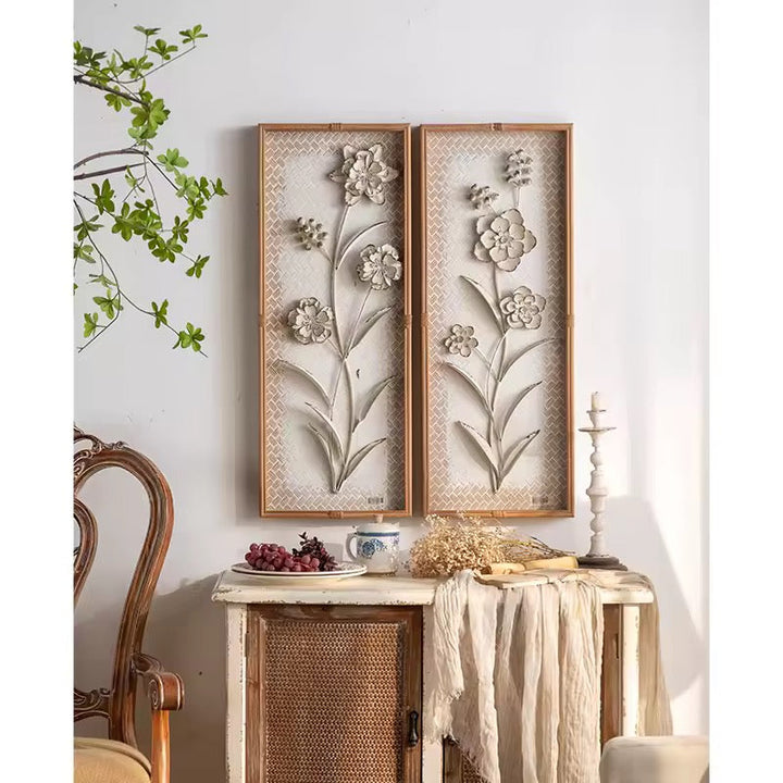 Floral Relief Wall Art Panel Set