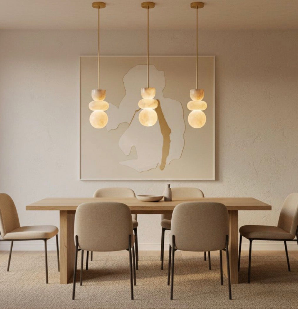 Sculptural Spanish Alabaster Pendant