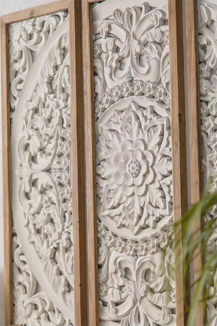 Carved Floral Wall Panel Set