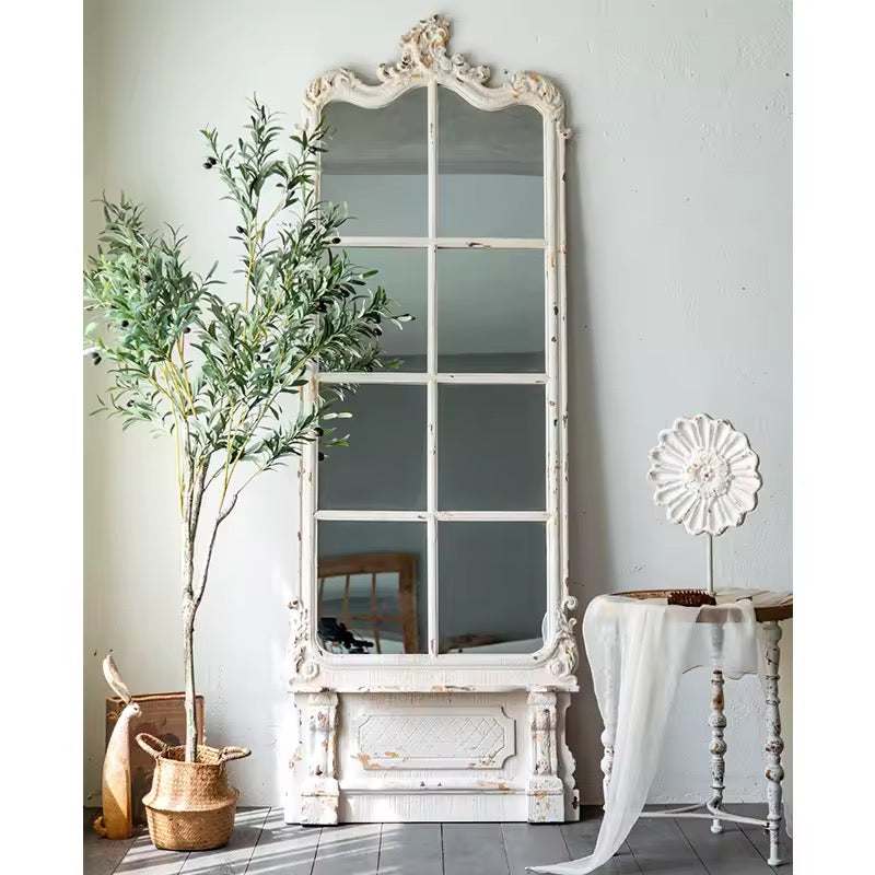VINTA - Vintage White Ornate Full-Length Mirror