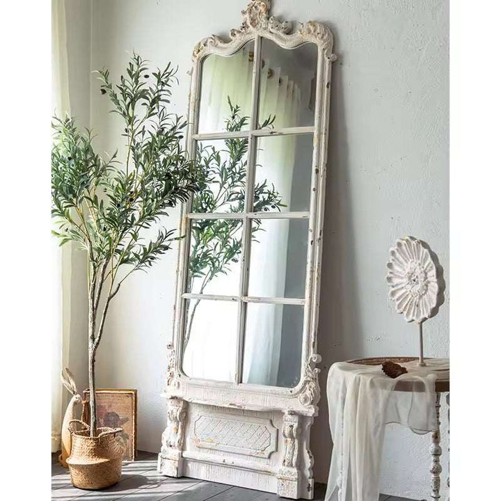 VINTA - Vintage White Ornate Full-Length Mirror