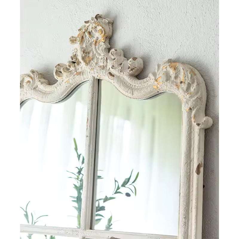 VINTA - Vintage White Ornate Full-Length Mirror