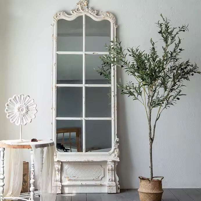 VINTA - Vintage White Ornate Full-Length Mirror