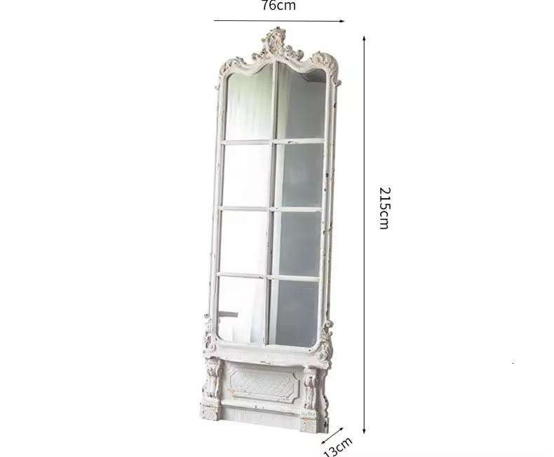 VINTA - Vintage White Ornate Full-Length Mirror
