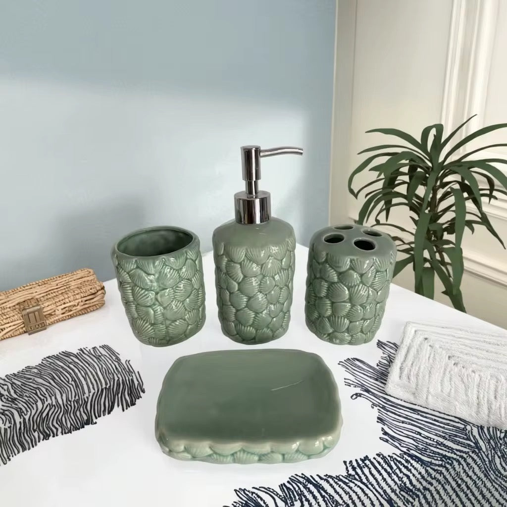 Seashell Bathroom Accessory Set