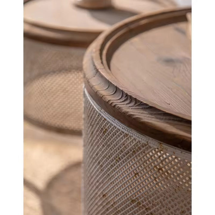 Round Mesh Storage Coffee Tables