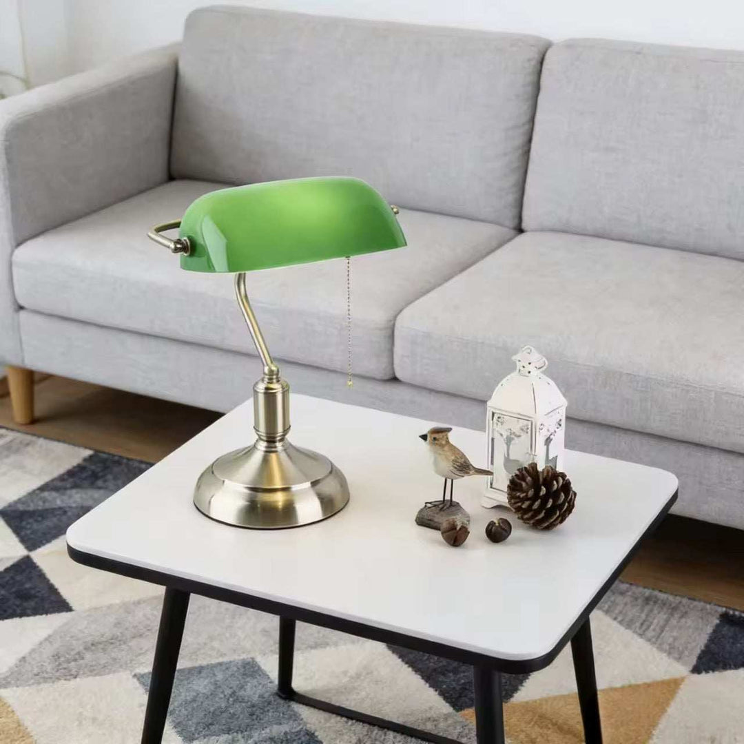 Heritage - Classic Brass Banker Table Lamp
