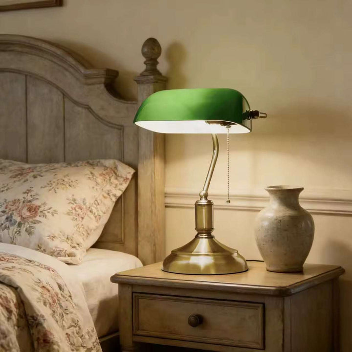 Heritage - Classic Brass Banker Table Lamp
