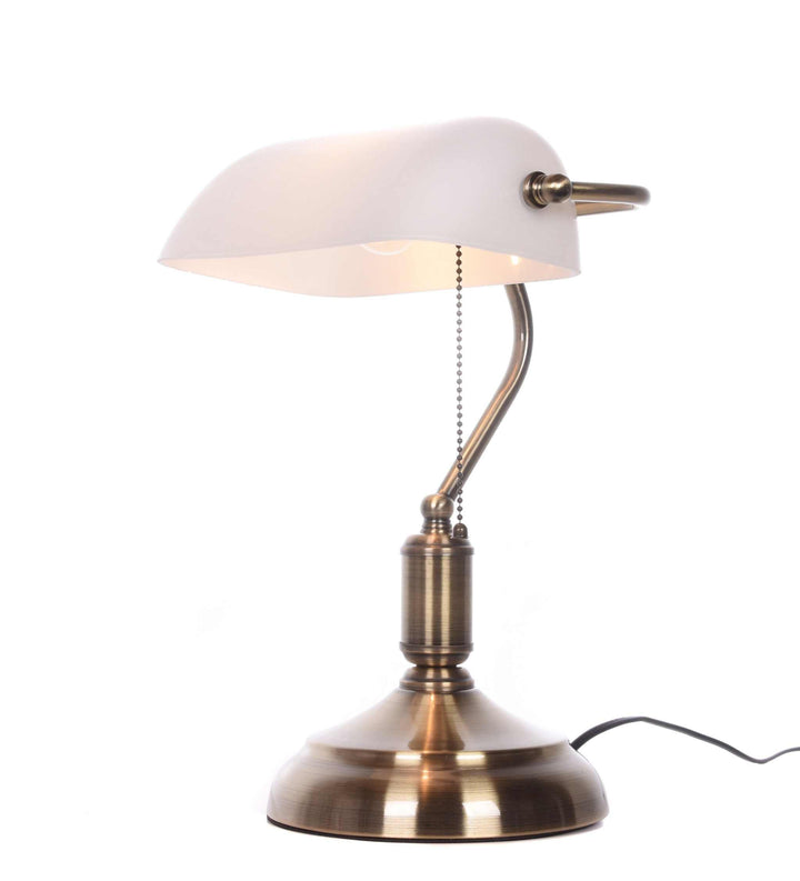 Heritage - Classic Brass Banker Table Lamp