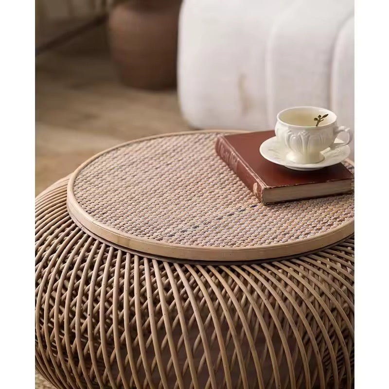 Round Woven Rattan Coffee Table