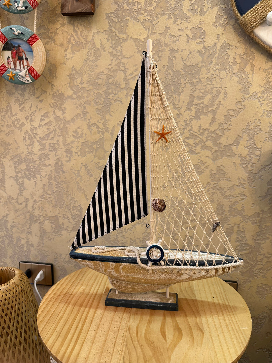 Nautica Striped Sailboat Model