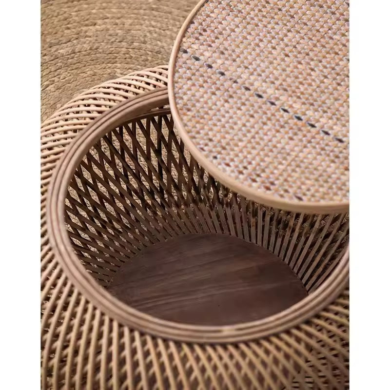 Round Woven Rattan Coffee Table