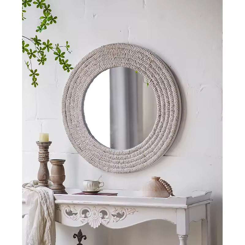 Weave - Round Textured Woven Wall Mirror