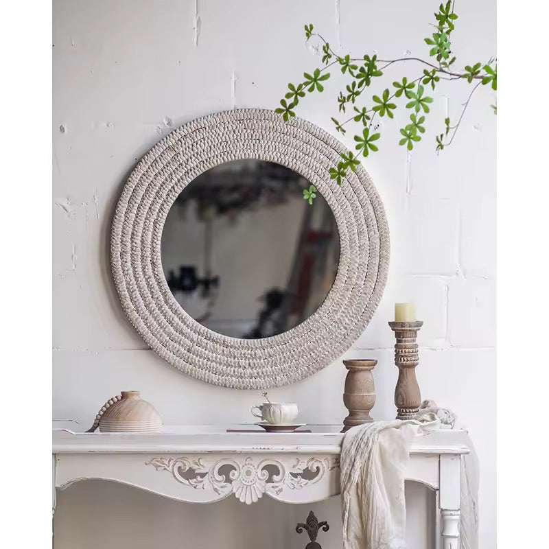 Weave - Round Textured Woven Wall Mirror