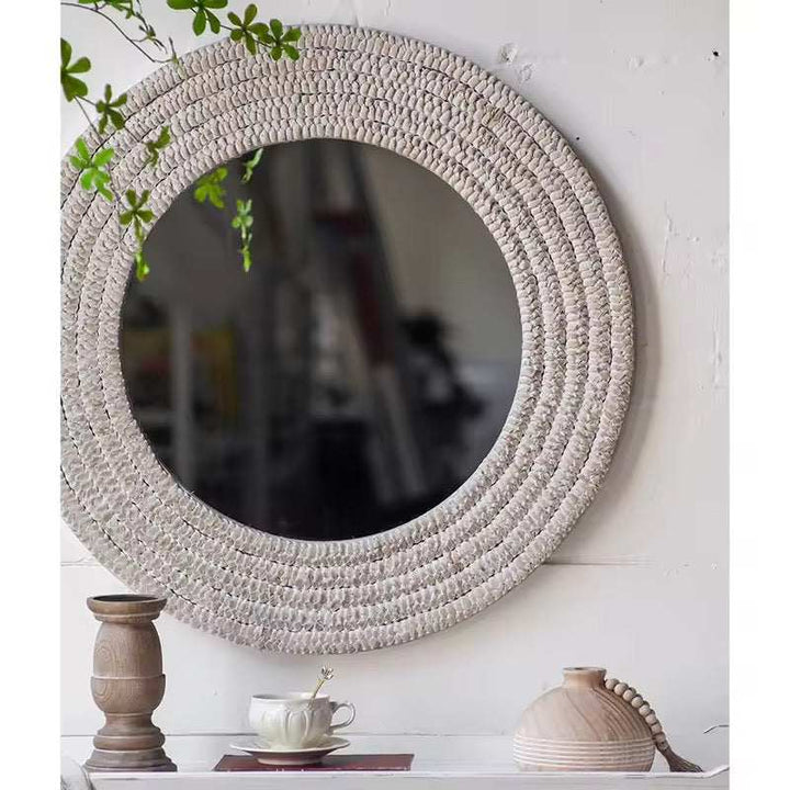 Weave - Round Textured Woven Wall Mirror