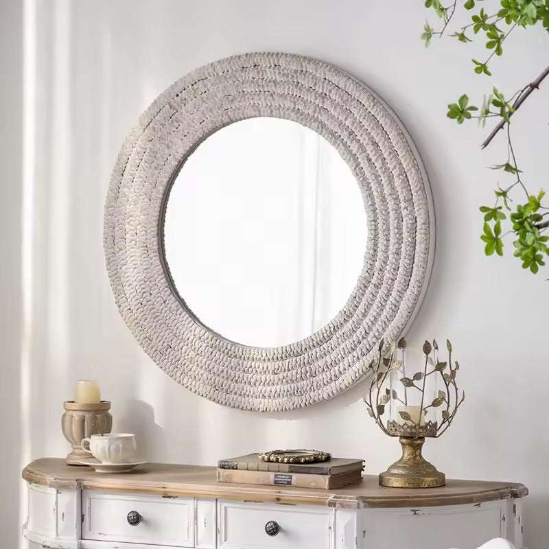 Weave - Round Textured Woven Wall Mirror