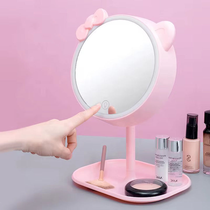 Pink LED Vanity Makeup Mirror with Touch Control