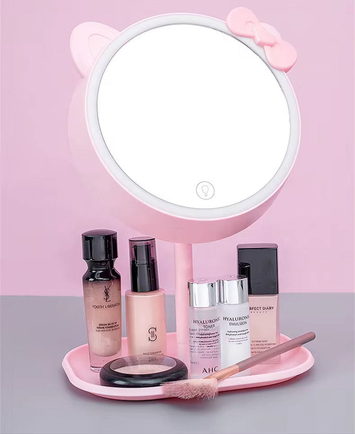Pink LED Vanity Makeup Mirror with Touch Control