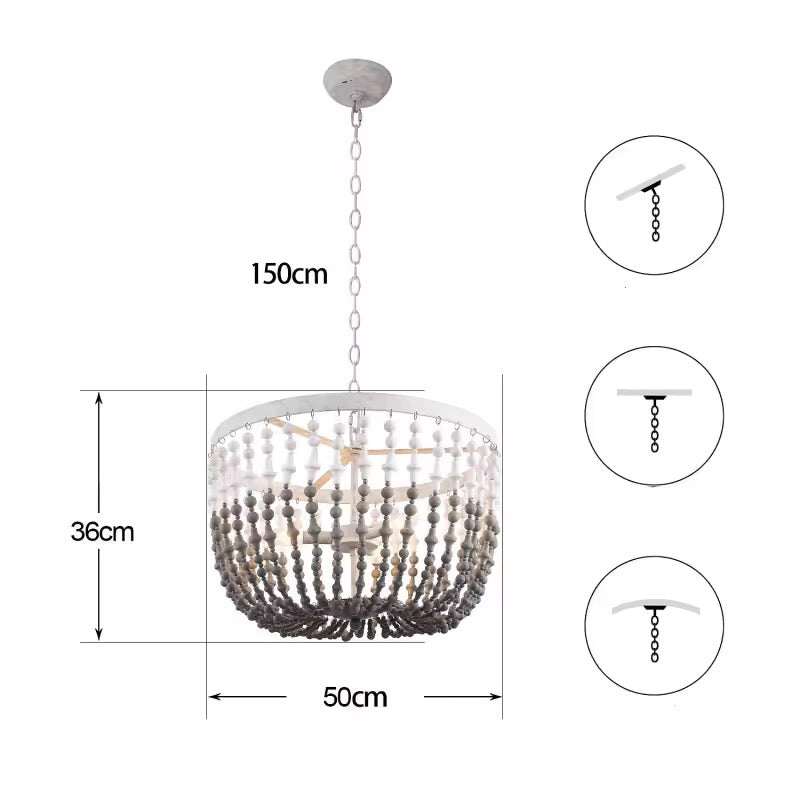 White & Grey Beaded Chandelier