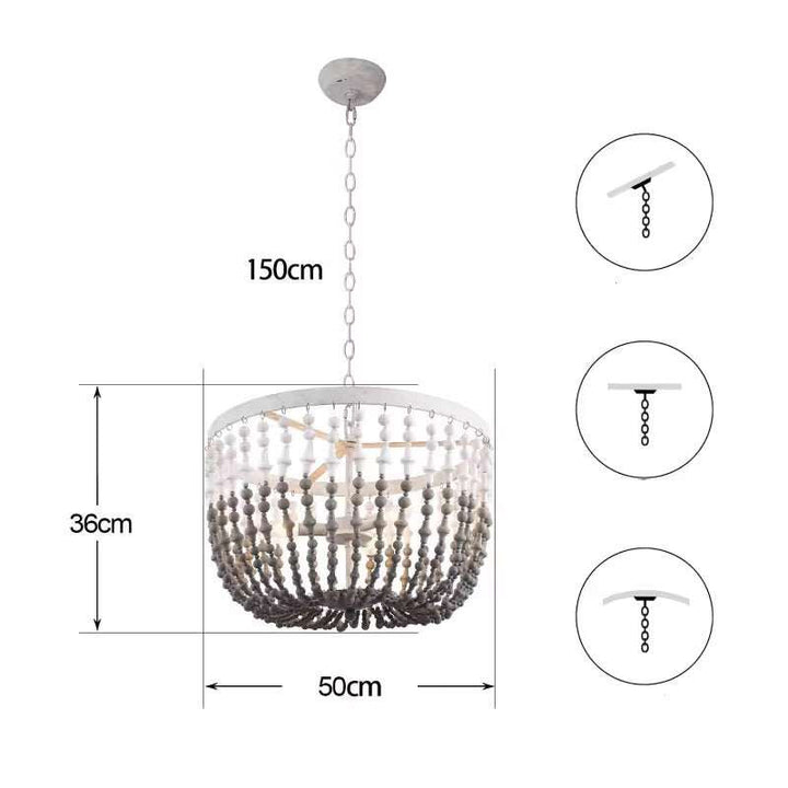White & Grey Beaded Chandelier