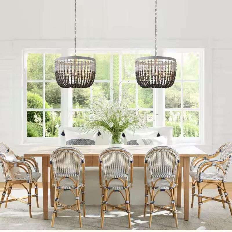 White & Grey Beaded Chandelier