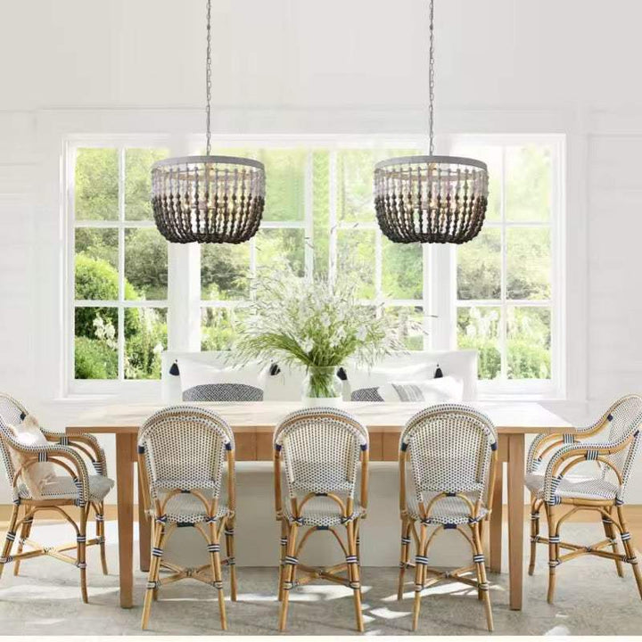 White & Grey Beaded Chandelier