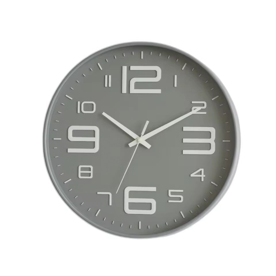 Grayo - Modern Wall Clock in grey beige and olive green