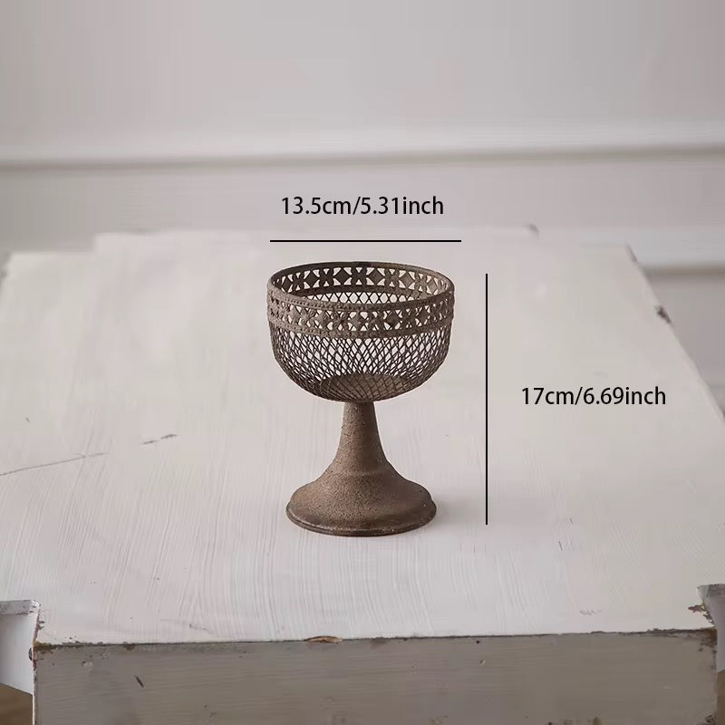 Set of 3 Vintage Pedestal Metal Planters