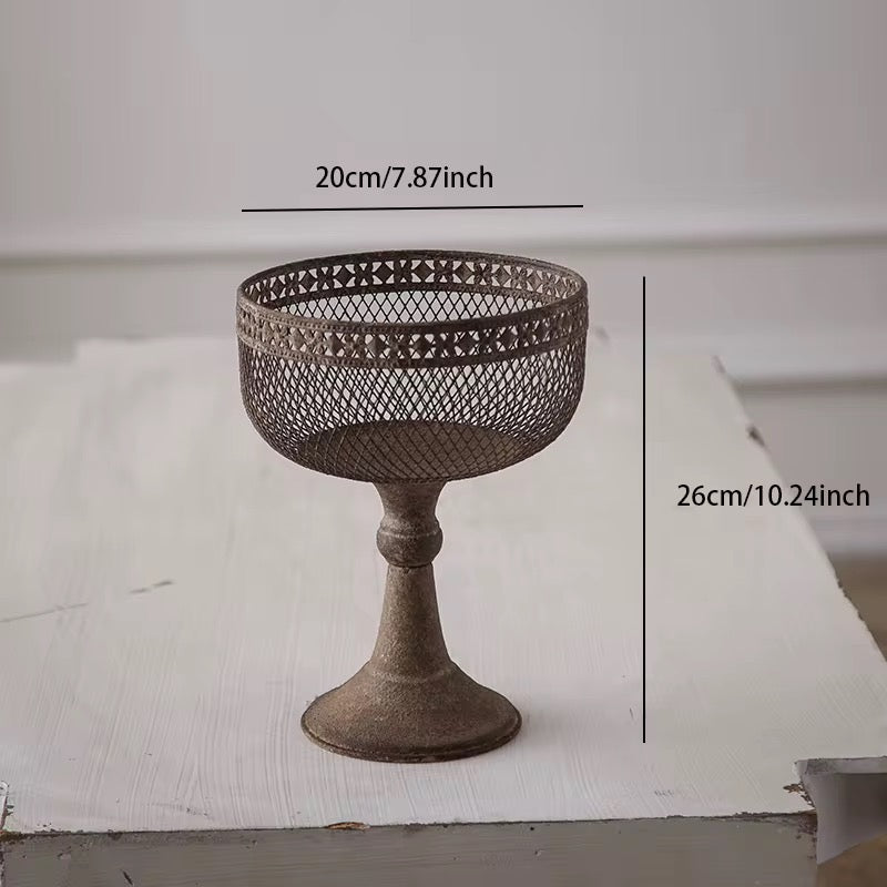 Set of 3 Vintage Pedestal Metal Planters