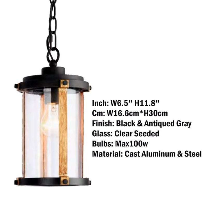 Black & Brass Hanging Outdoor Lantern