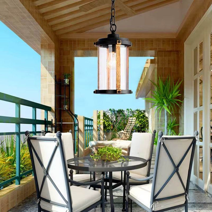 Black & Brass Hanging Outdoor Lantern