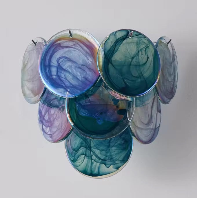 Pink-Green-Blue Art Glass Wall Light