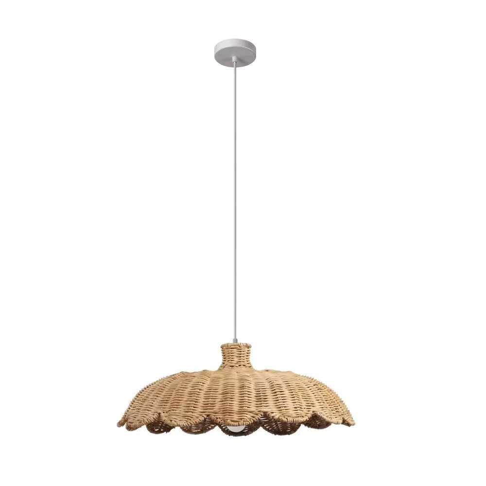 Woven Bamboo Petal Rattan Pendant