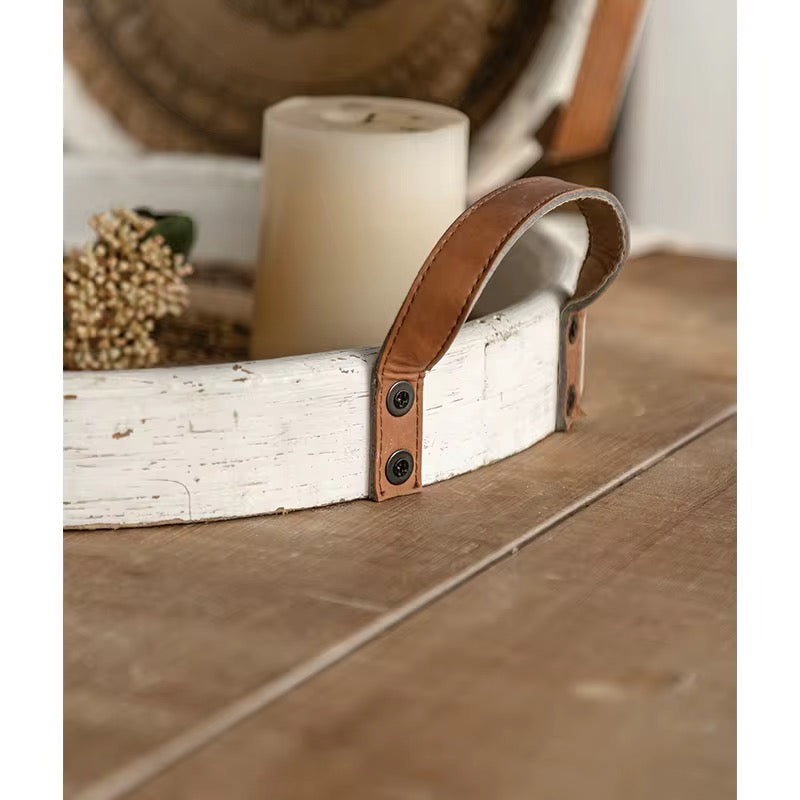 Round Mandala Wood Serving Tray Set of 2