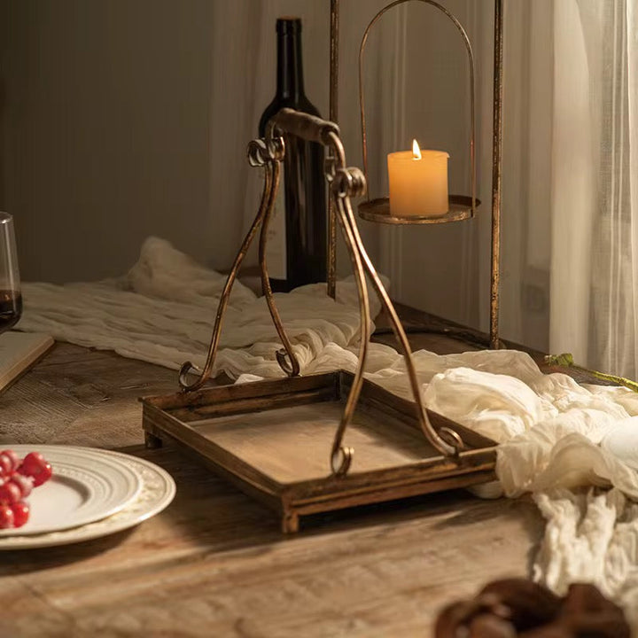 Set of 2 Vintage Gold Serving Stands